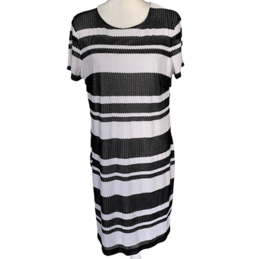 NEW YORK & COMPANY Striped Mesh Dress